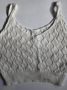 Sadie & Sage White Knit Tank Top
